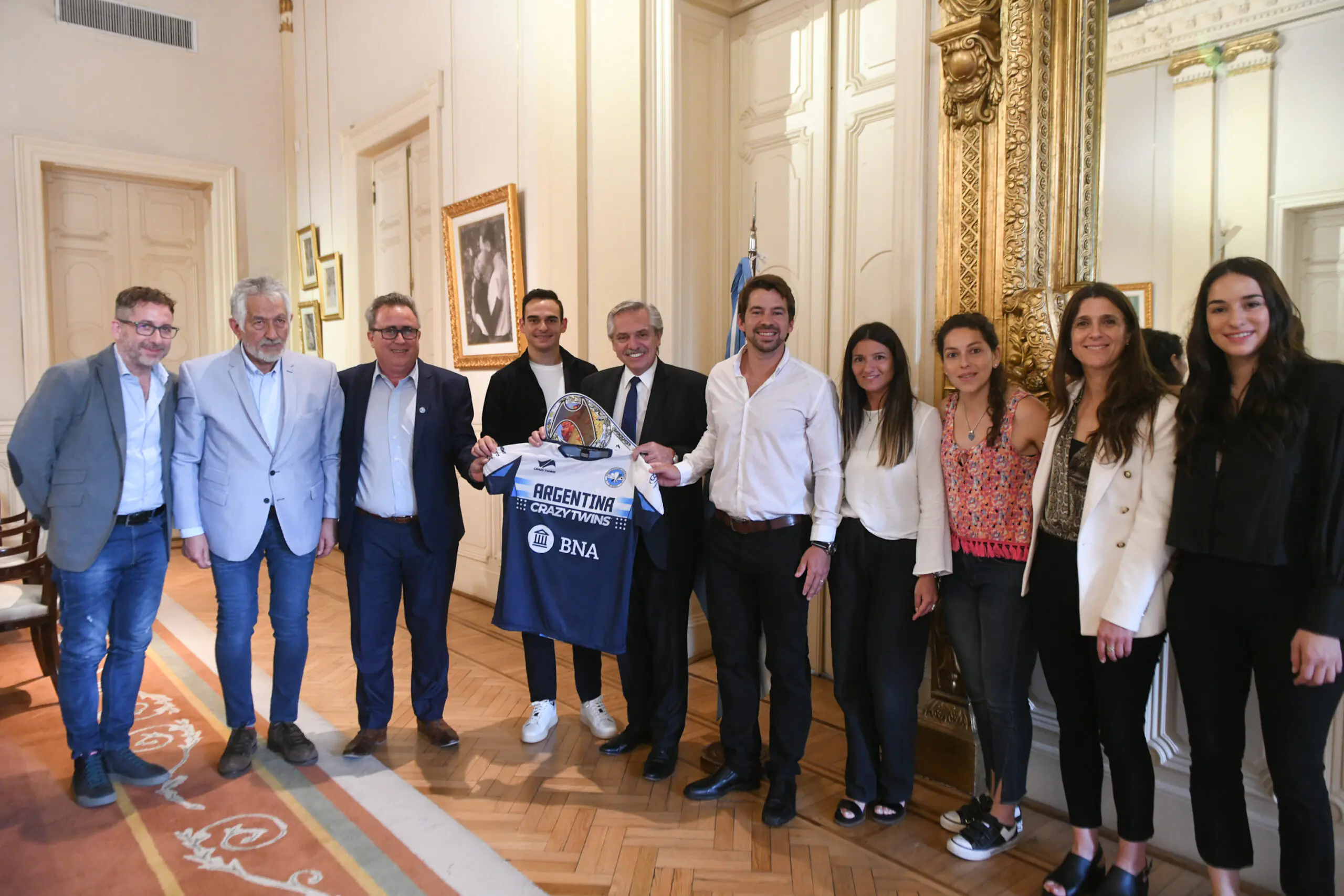 El Presidente recibió al gobernador de San Luis, próxima sede del Mundial de Pelota Vasca 2026