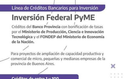 Nuevos créditos para pymes con tasa bonificada por la Nación y la Provincia