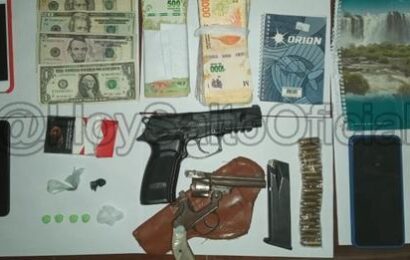 Salto: Detienen a dos rojenses con armas, drogas y dinero
