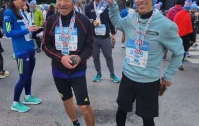 Aquiles y Nicolás Condezo corrieron la Maratón de Chicago (EEUU)