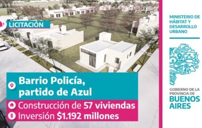 La Provincia llamó a licitación para construir 57 viviendas en Azul