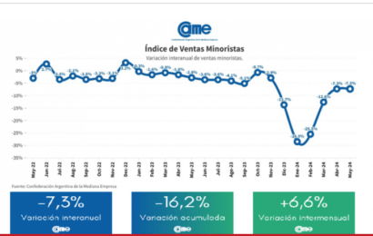 Las ventas minoristas pyme cayeron 7,3% anual en mayo