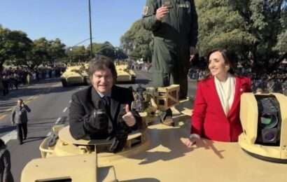 Con paseo en tanque, Milei y Villarruel festejaron en el desfile militar