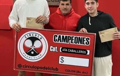 Joaquín Nota y Juan Ravichoni fueron campeones en Colón