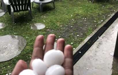 El paso de la tormenta de este lunes dejó piedras en el AMBA