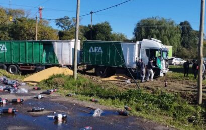Involucrada una unidad de AFA: Choque múltiple de camiones en Pergamino