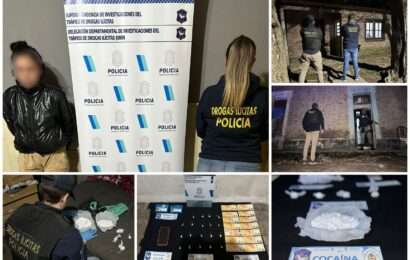 Realizan allanamientos en la ciudad de Gral Arenales, una mujer queda detenida por venta de drogas.