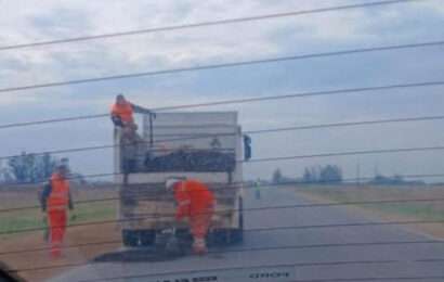 Ruta 188: Tapan los baches con tierra 