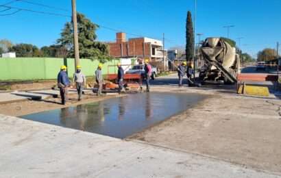 Completaron hormigonado en un sector de la Av. Diego Trillo