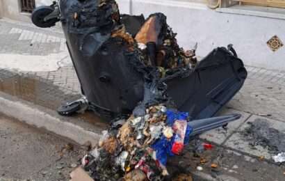 Vandalismo en la ciudad: Prendieron fuego un contenedor