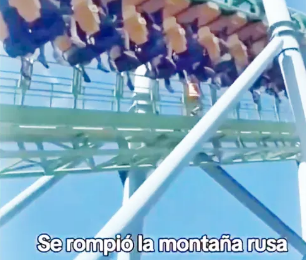Una montaña rusa del Parque de la Costa se frenó en altura y causó pánico durante 20 minutos 