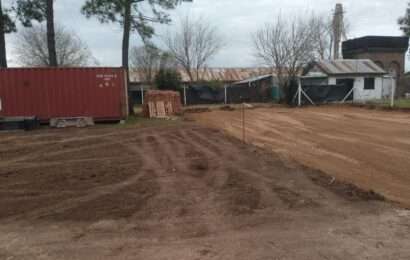 Realizaron el movimiento de suelo en el Centro de Entrenamiento de los Bomberos